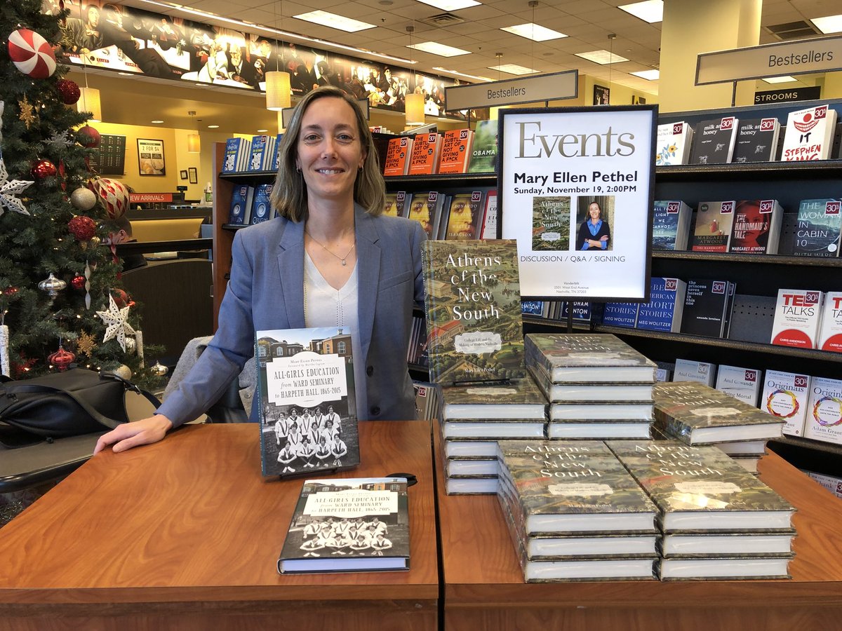 BalmerStephanie's tweet photo. Congratulations @HarpethHall upper school history teacher Mary Ellen Pethel on your new book ATHENS OF THE NEW SOUTH and on your discussion and signing at the Vanderbilt Barnes &amp; Noble this afternoon! https://t.co/YN7TVqzDM0