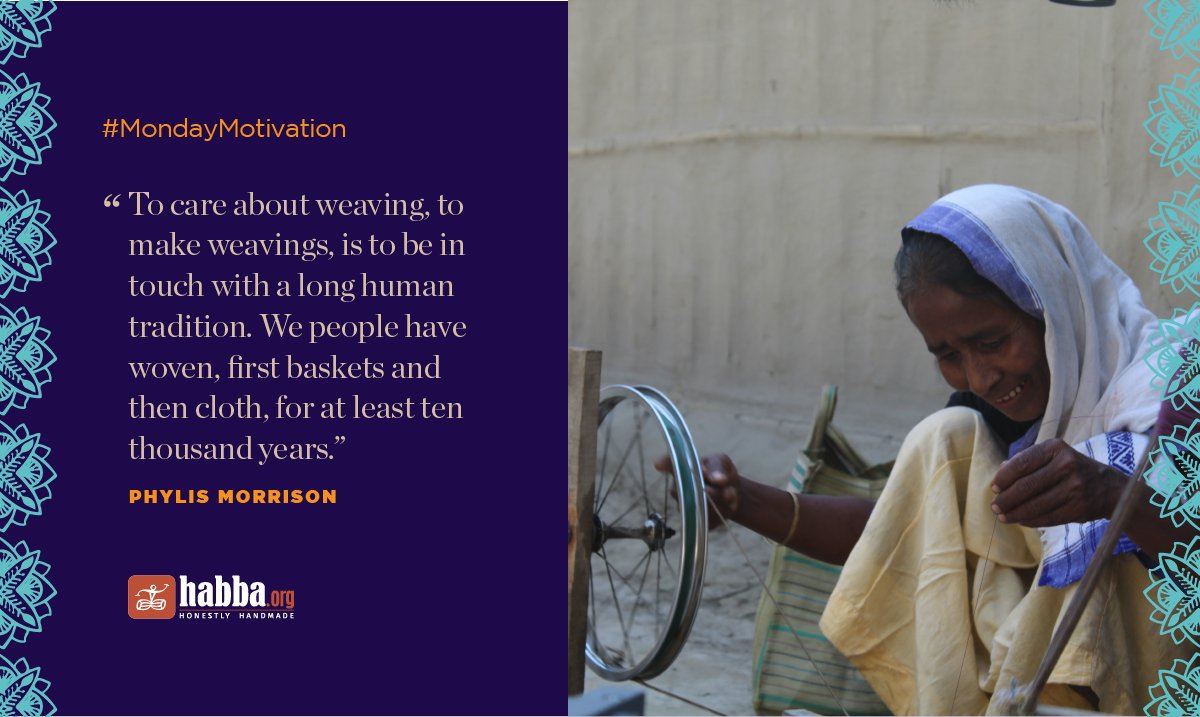 habbaorg's tweet photo. #MondayMotivation Let's support India's rural weavers and artisans. #HonestlyHandmade #ArtisanFirst #handloom #weaving #weaver #handcrafted #artisan #india #craft #naturallydyed #ecofriendly https://t.co/WEqLUf2mlZ