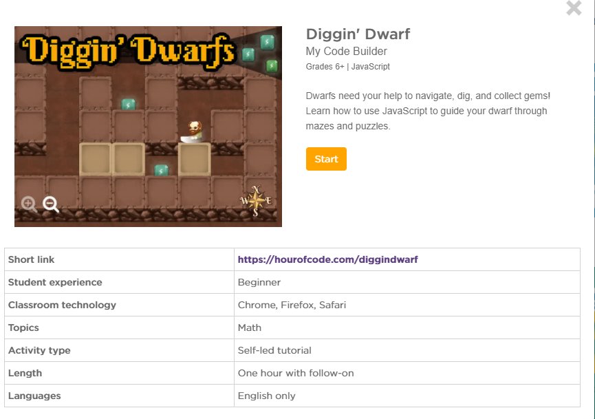 My_Game_Builder's tweet photo. Diggin' Dwarf is now on Hour of Code! #HourofCode #CSforAll #CSforKids #STEM #teched https://t.co/hTA4gf7xfQ