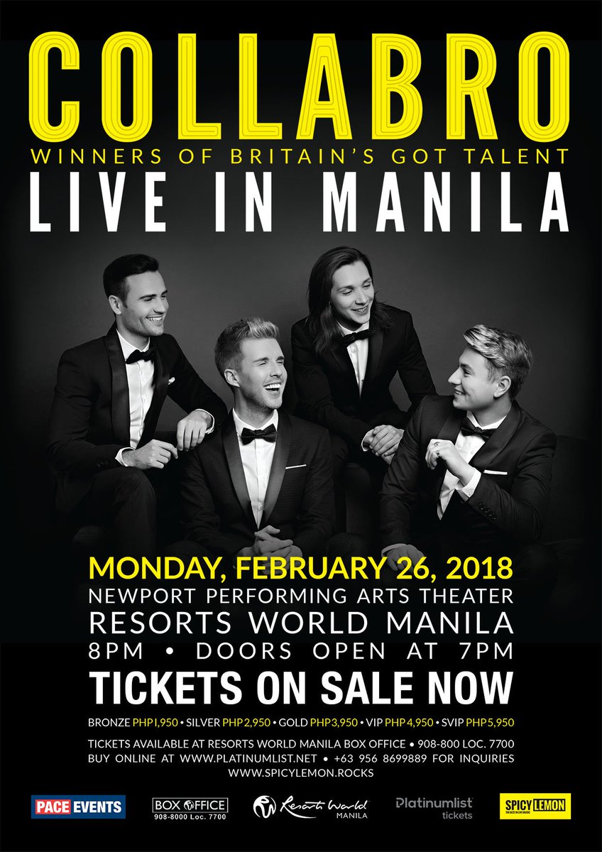 SpicyLemonRocks's tweet photo. Collabro in Manila - tickets on sale now! Visit the following link to make sure of your seats https://t.co/nki4ajBd24 @CollabroPHST @collabroPH @mnlcncertjunkie @CoconutsManila https://t.co/WlQogzmcO5