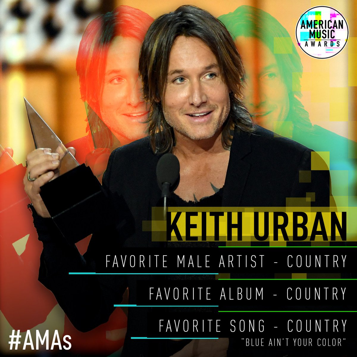 Keith Urban News Update…Keith Wins 3 American Music Awards…Sunday