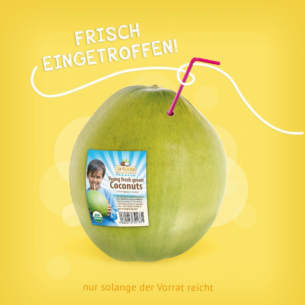 drgoerg's tweet photo. 🥥🌴🥥  Ihr benötigt für den Start in die Woche etwas Urlaubsfeeling? ☀ Dann haben wir genau das richtige für euch! Unsere jungen, grünen Bio-Trinkkokosnüsse sind wieder da! Aber ihr müsst schnell sein, denn es gilt: Nur solange der Vorrat reicht! 😉 https://t.co/uUoDbIr0WO https://t.co/3vpP7Twqyr