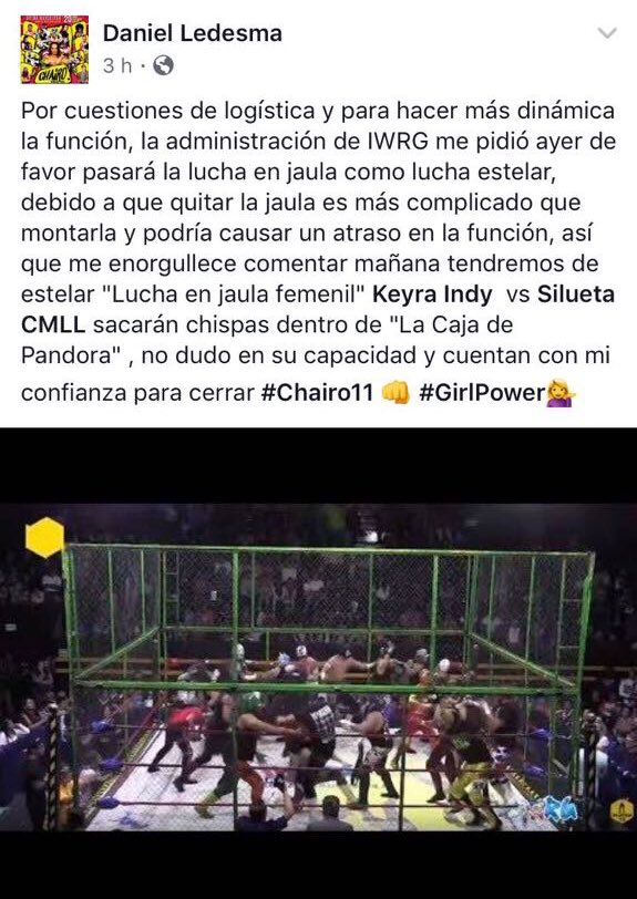 Siluetacmll's tweet photo. 😉No te puedes perder esta gran función
#LuchaEnJaula #LuchaEstelar #GirlPower 

Como siempre a dar todo arriba del Ring y seguir demostrando lo mejor de lo mejor. Y a darnos bonito y sabroso, hasta donde tope😈 https://t.co/kzV6byRATy