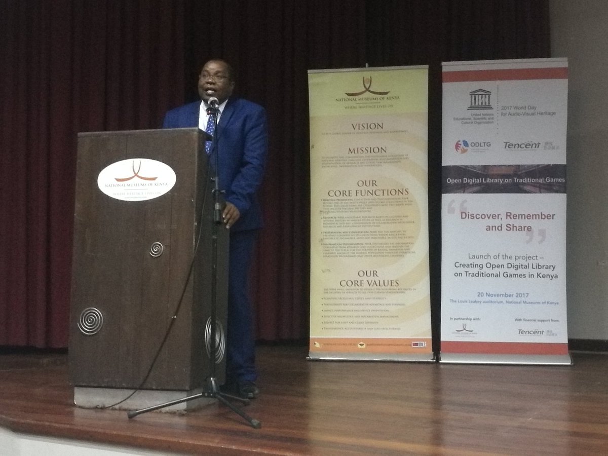 UnescoEast's tweet photo. "We are the collecting memory of Kenya, to collect the history of humankind" #TraditionalGameOn #Kenya -Director of National Museums of Kenya, Dr. Mzalendo Kibunjia https://t.co/Z3HHuS4IVg