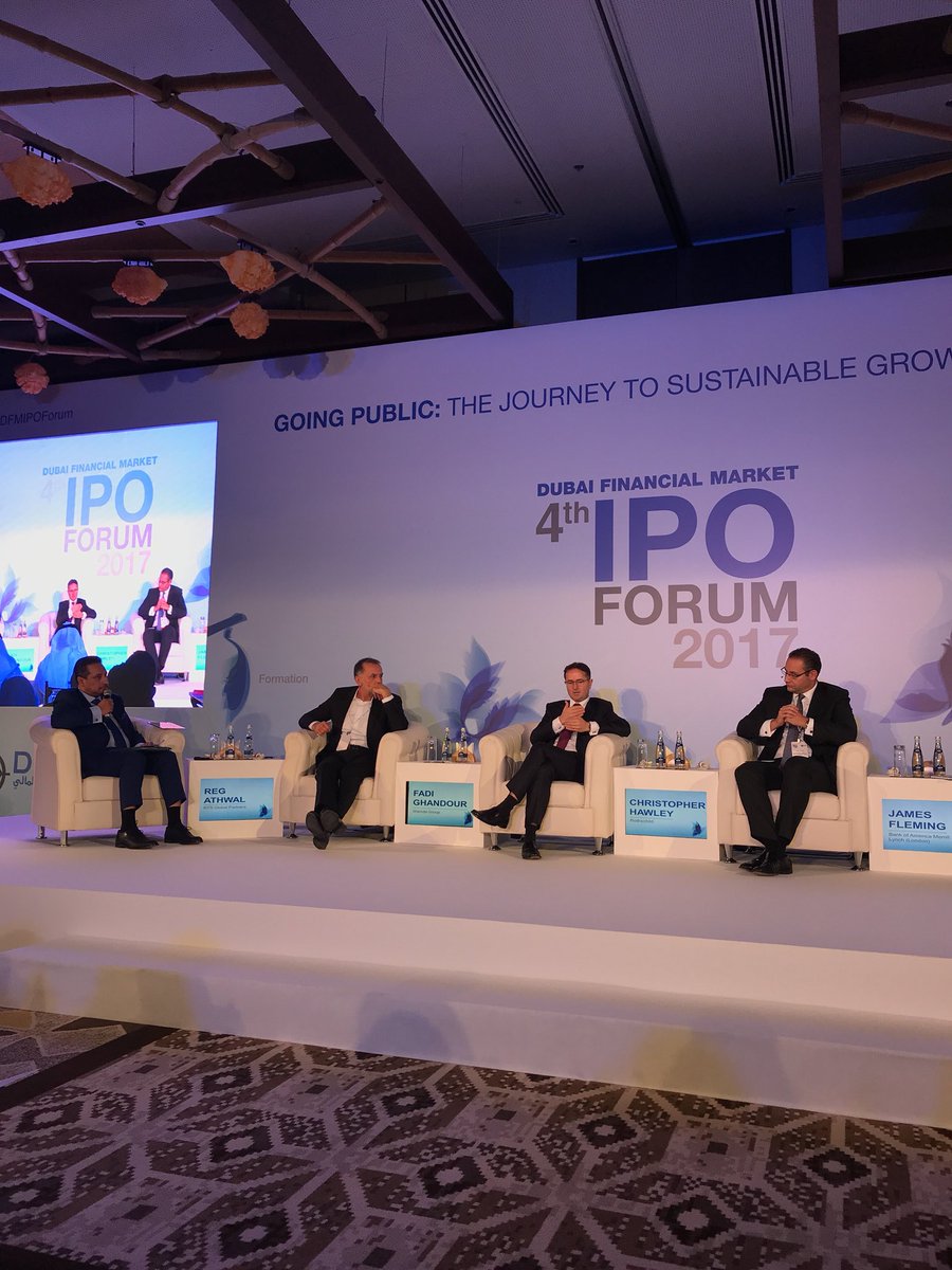 Marwanalsarkal's tweet photo. Going public is just the beginning of a long journey .. you need to achieve a value for your shareholders and build on your commitment @DFMalerts #DFMIPOForum https://t.co/QkSZxjf9BT