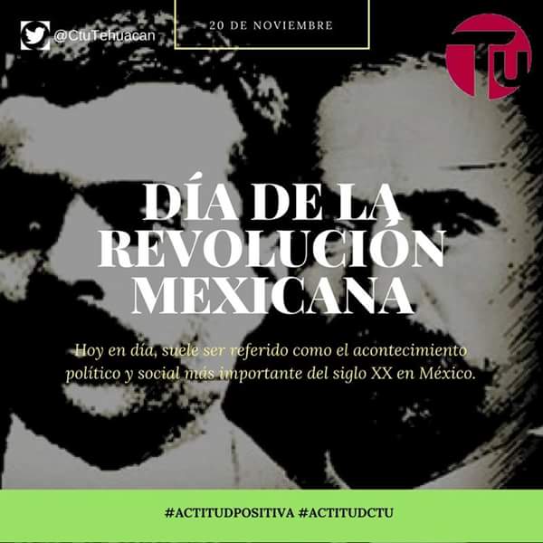 CtuTehuacan's tweet photo. Hoy conmemoramos el día de la #revolucionMexicana. #ActitudPositiva #ActitudCTU https://t.co/pYA1JMOSYj