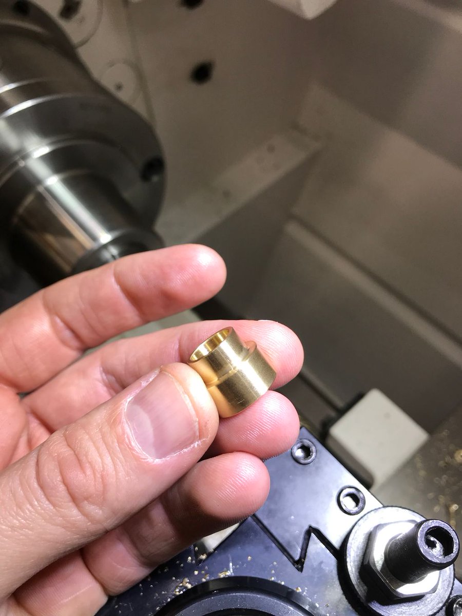 BTI_ltd's tweet photo. Turned some collars for our Juki nozzle holder today. +/- 0.0005” on the inner diameter. #instamachinist #lathe #pickandplace #openpnp https://t.co/lvTHhvaRKe