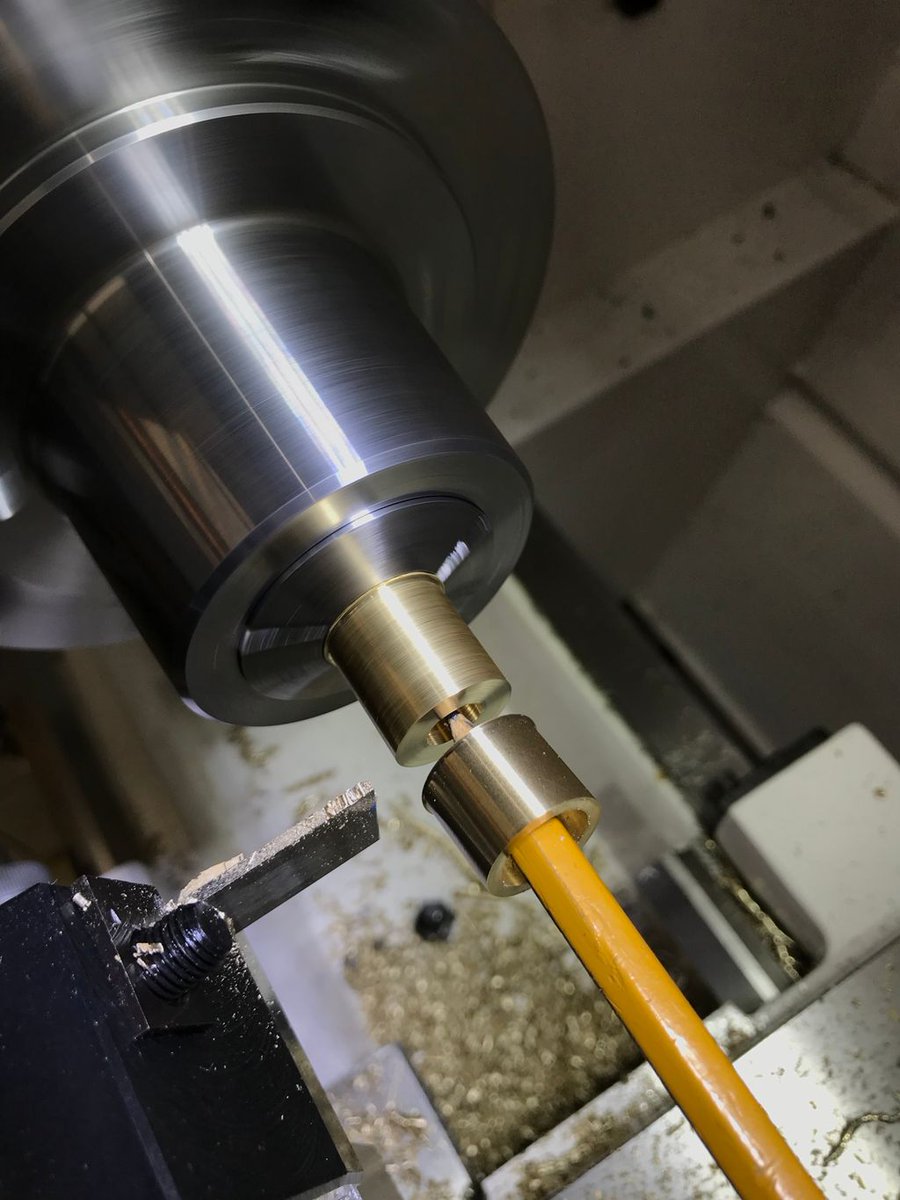 BTI_ltd's tweet photo. Turned some collars for our Juki nozzle holder today. +/- 0.0005” on the inner diameter. #instamachinist #lathe #pickandplace #openpnp https://t.co/lvTHhvaRKe