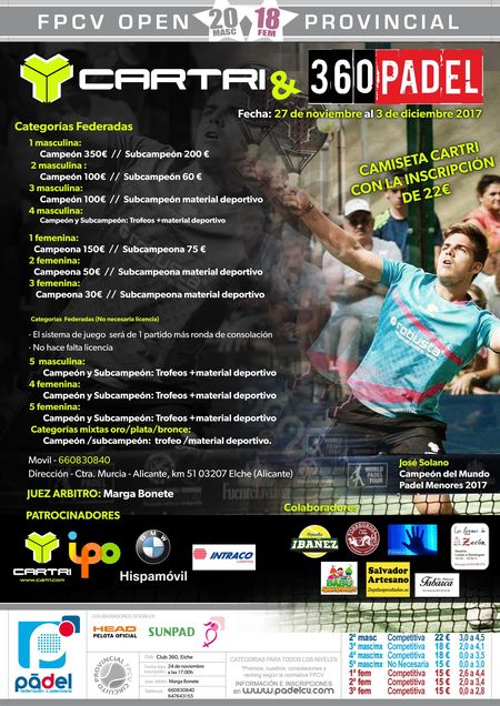 alicantepadel's tweet photo. LLEGA EL OPEN PROVINCIAL CARTRI @360padelelche

https://t.co/Cw8TJArYhp https://t.co/62Q66d3jNa
