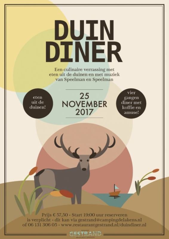 Op een unieke manier genieten van de duinen? Op 25 november kunt u bij het restaurant Gestand Bloemendaal op @campingdelakens  smikkelen van een heerlijk 4-gangen diner, gemaakt van producten uit de natuur. Prikt u een vorkje mee?