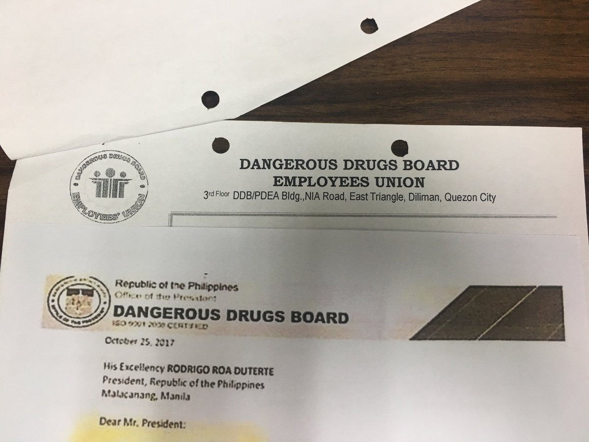 Bernadette Reyes Sur Twitter Look Official Letterhead Of Ddb Employees Union Vs Letterhead Used By A Certain Priscilla Herrera In A Letter To Pres Duterte About Ex Pdea Chief Dionisio Santiago