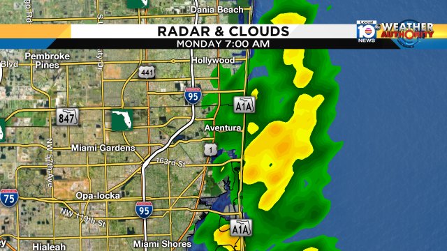 Showers pushing onshore in Hollywood on A1A South into Aventura, Miami Shores, Drive safe https://t.co/rNSP9xnBLE