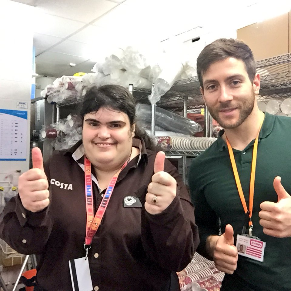 Gemma has worked so hard this morning <a href="/CostaCoffee/">Costa Coffee</a>.
Our Job Coach Adam said “Gemma needed support with managing tasks and once in place she has just been cracking on! #employment #disability #inspiration