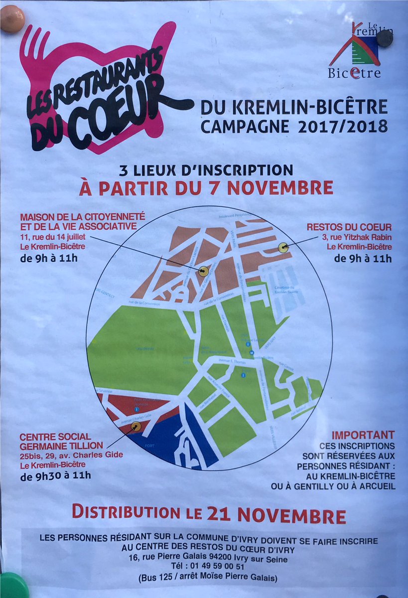 GuillauLaurent's tweet photo. Lancement demain de la campagne des #RestosDuCoeur au #KremlinBicetre 👌 #directkb 
>> https://t.co/V94BANXJjM https://t.co/xc1o9ysjDV