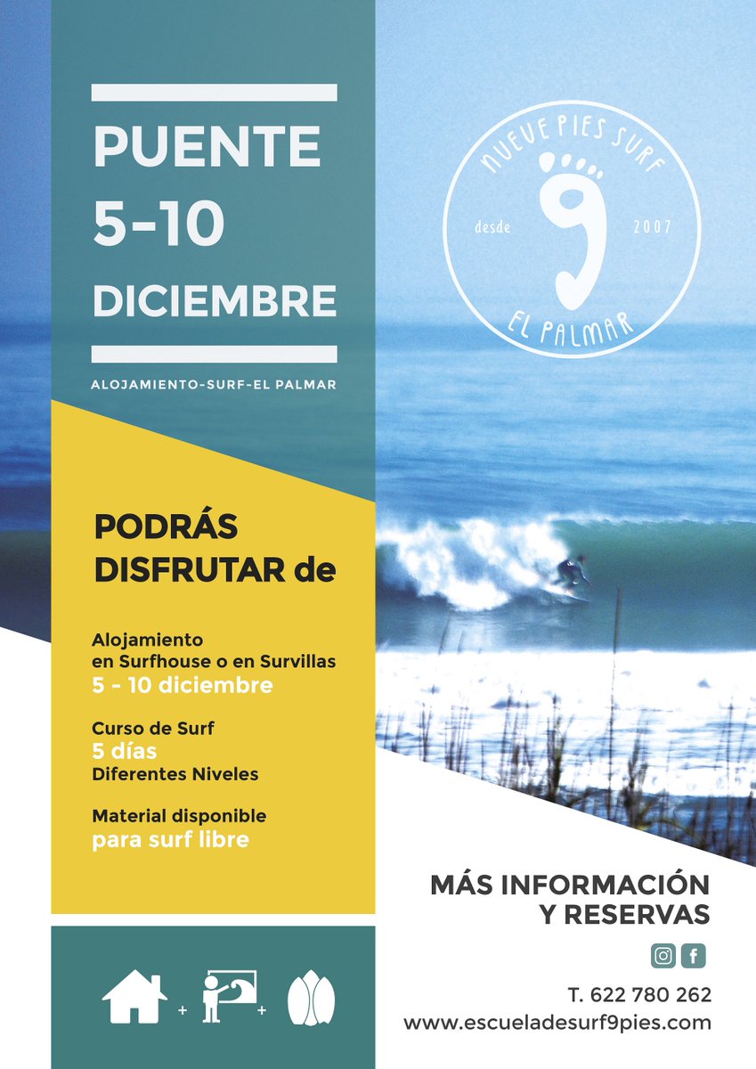 9Pies Escuela de Surf El Palmar tweet media