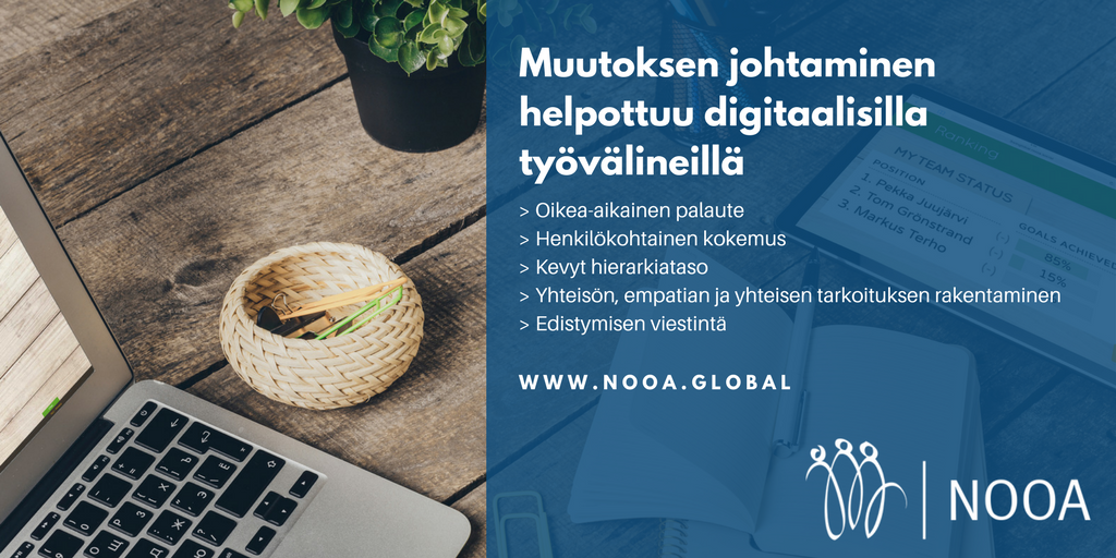 nooafinland's tweet photo. Muutosjohtaminen muuttuu ja helpottuu digitaalisten työvälineiden avulla. Osataanko teillä jo hyödyntää niitä? https://t.co/NKfpKaMS10 #muutos #muutosjohtaminen #digitalisaatio https://t.co/p3h1gsWEvI