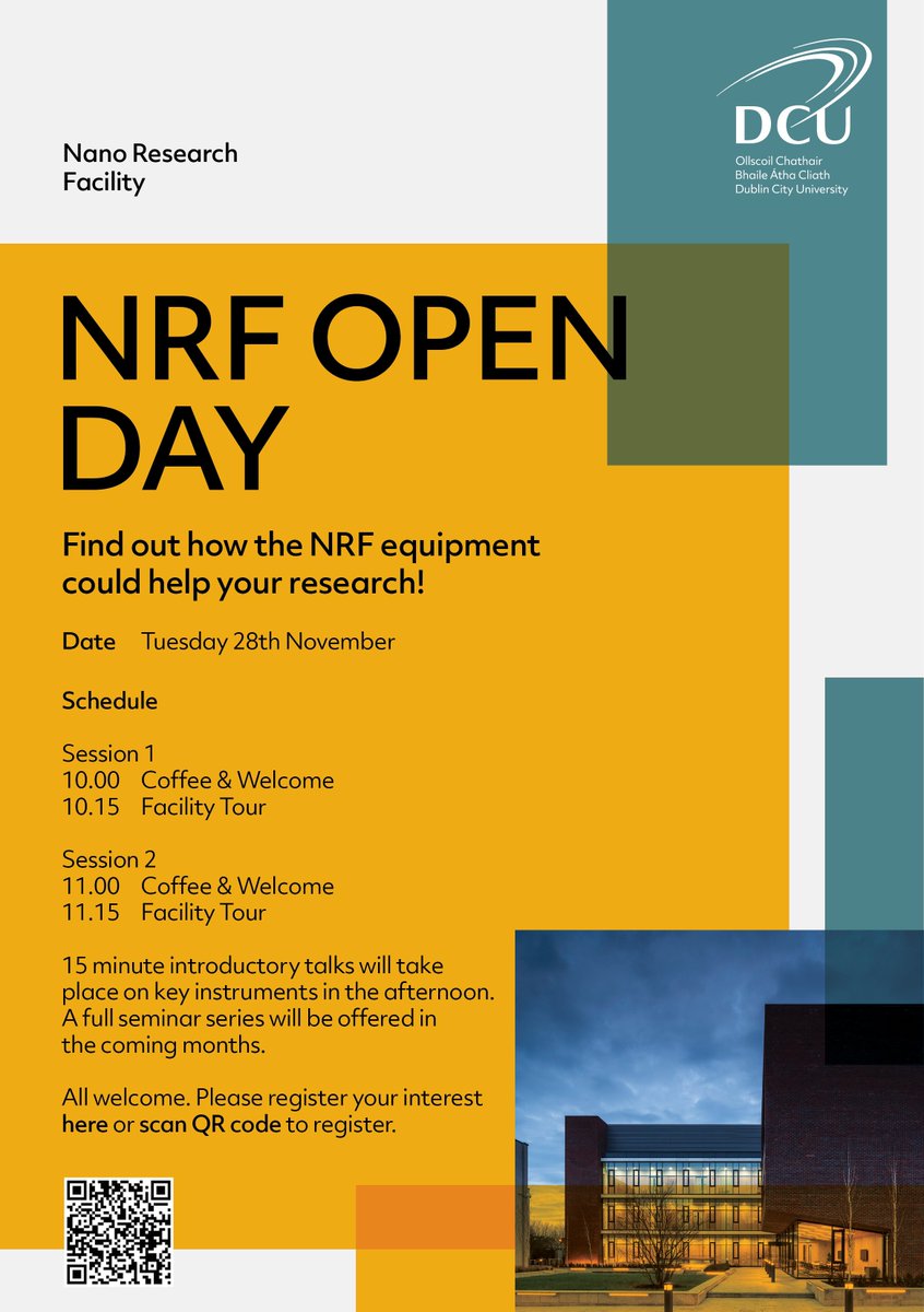 NRF Open Day - Nov 28th
Find out how the NRF can help your research! 
Lab tours and equipment talks - register your interest here goo.gl/PRCMa3