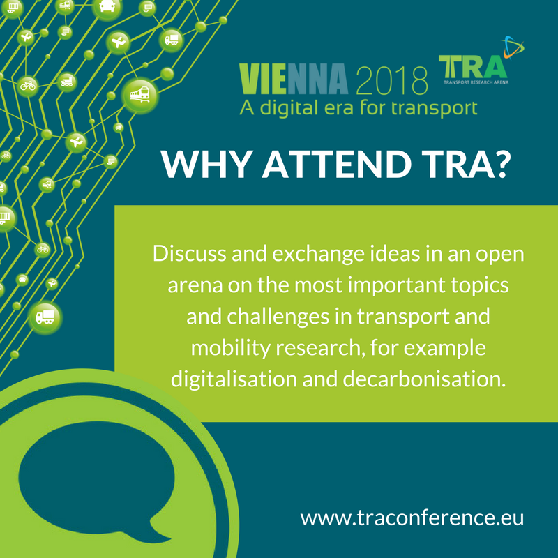 TRA_Conference's tweet photo. There are many good reasons to attend the Transport Research Arena 2018 in Vienna. For example: exchange your ideas on digitalisation and decarbonisation. #tra2018 #digitalisation #decarbonisation #transport #research https://t.co/0l0RaOMtCp https://t.co/bFQMInzFhO