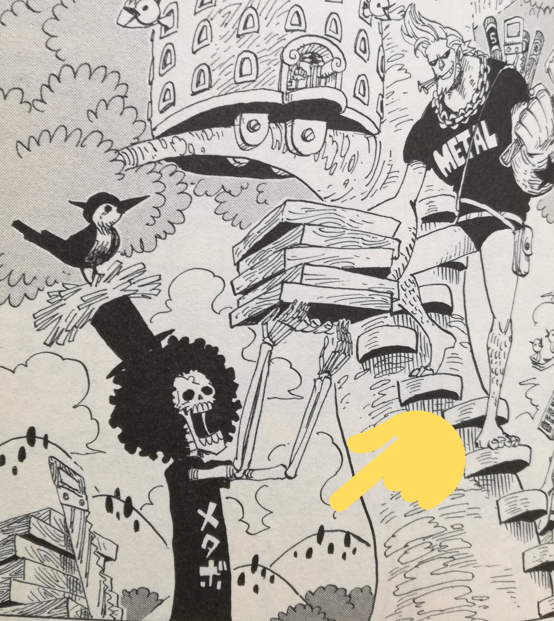 One Pieceが大好きな神木 スーパーカミキカンデ 第576話 59巻 の扉絵で描かれた山はホールケーキアイランドの山に似てますよねー