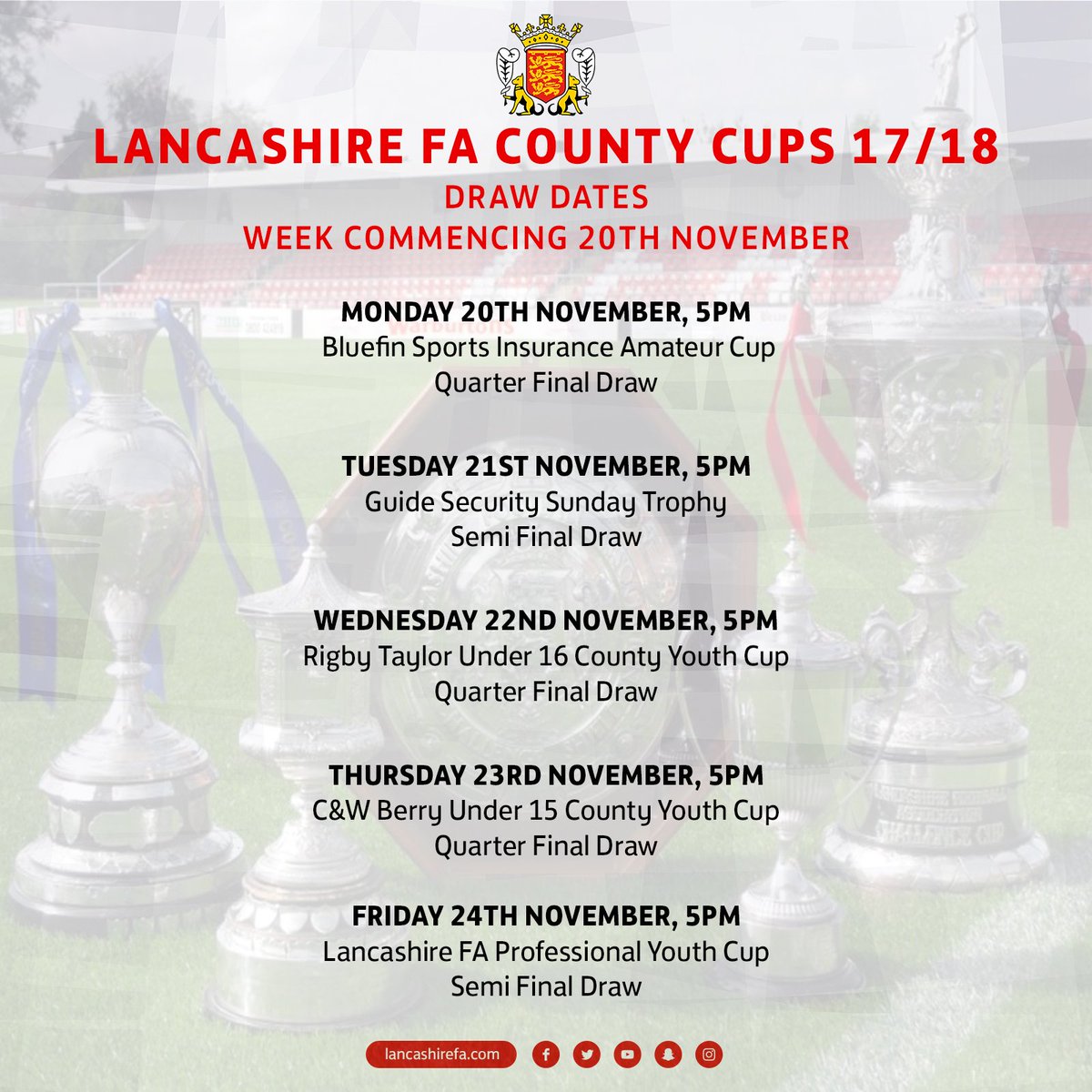 🏆 Another week of county cup draws - and the action starts today!

Make a note of your team's draw date: