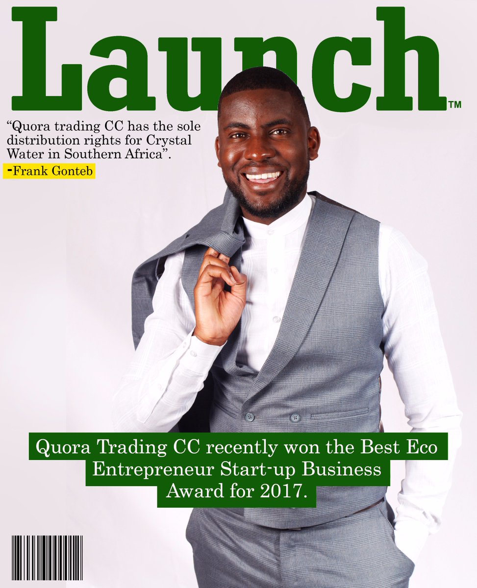 LaunchNamibia's tweet photo. Another exciting feature for Launch Magazine. This week we feature Frank F Gonteb, an entrepreneur whose business recently won the Best Eco Entrepreneur Start-up for 2017 at the Sustainable development awards 2017.
fllw link: https://t.co/G6vlwvTxhP https://t.co/eLPCd31jEx