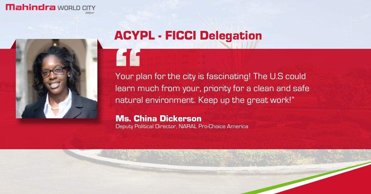 During the #ACYPL - #FICCI delegation visit at MWC #Jaipur, Ms. China Dickerson shared her experience with us. She is currently the Deputy #Political Director at NARAL Pro-Choice #America.
#ExchangeOfIdeas #Delegation