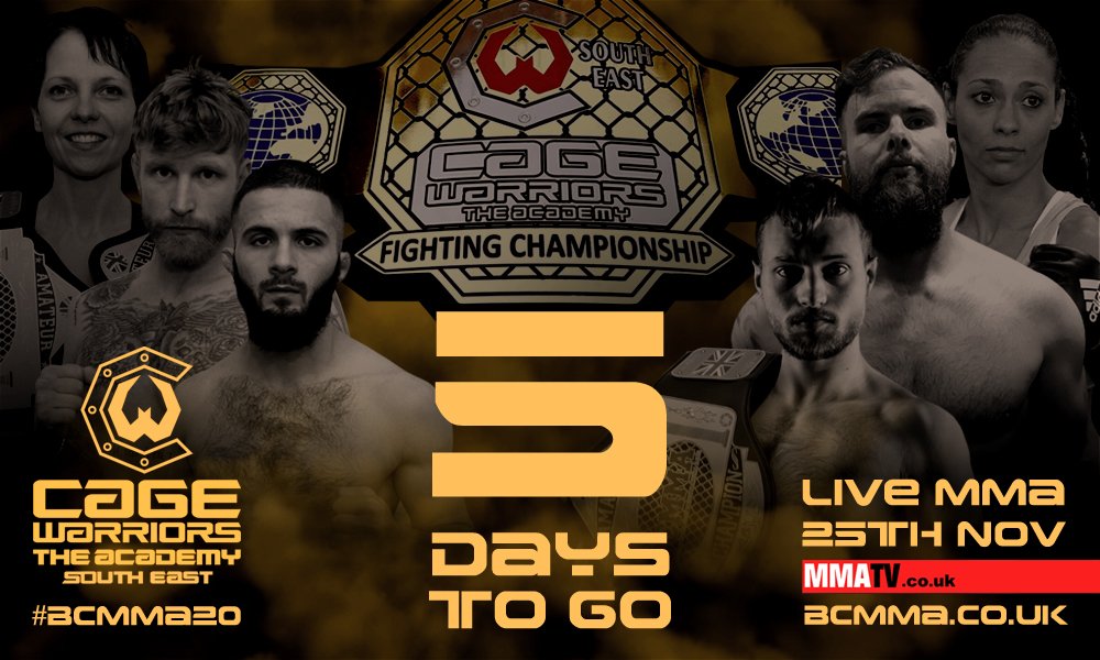 5 DAYS to get the last remaining #MMA Tickets!
FOR <a href="/CageWarriors/">Cage Warriors</a> #BCMMA20
THIS SATURDAY 25TH >bcmma.co.uk/event/bcmma-20
PLEASE SHARE &amp; RT #UKMMA