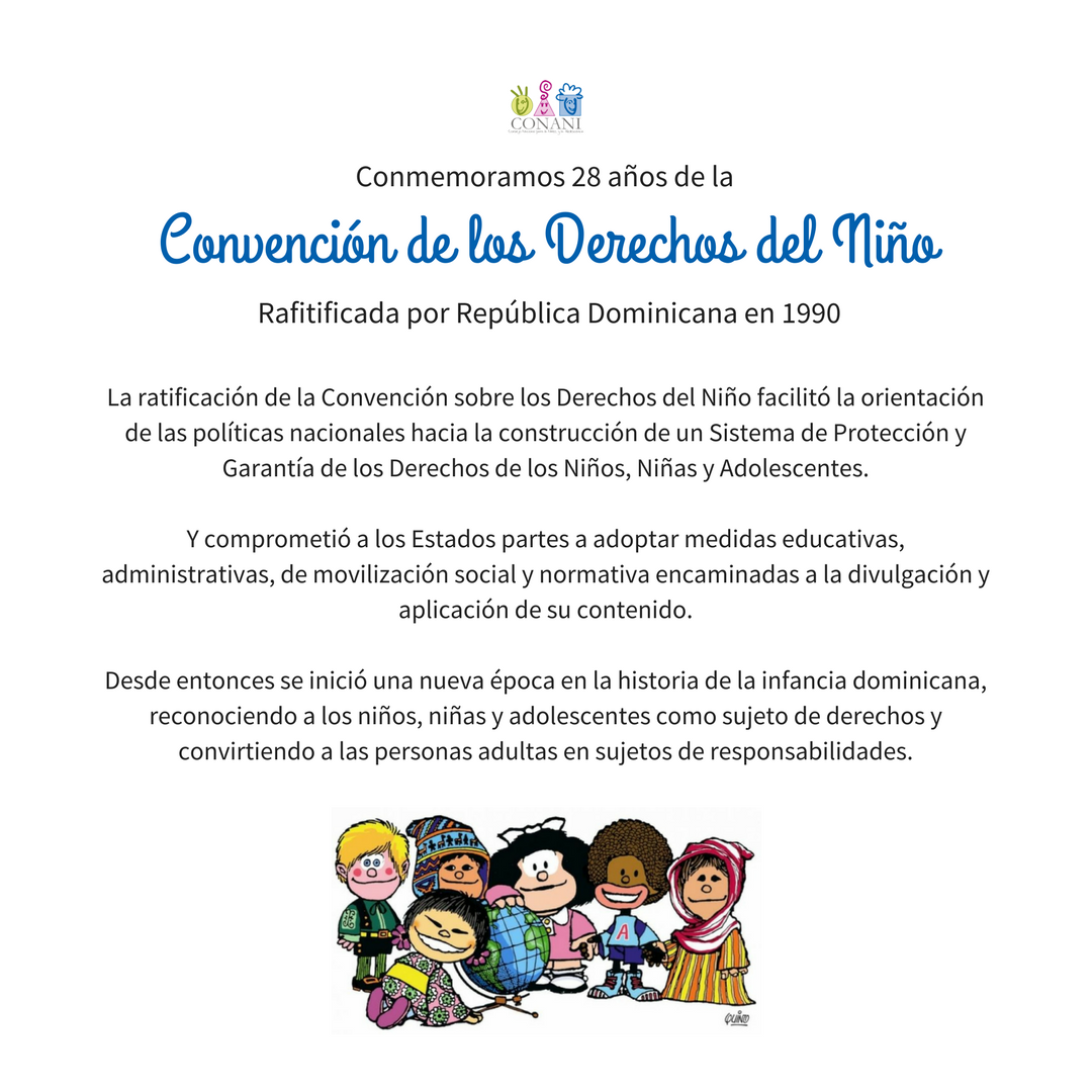 CONANIRDo's tweet photo. Hoy, el mundo conmemora el aniversario 28 de la Convención sobre los Derechos del Niño. #CDN28 https://t.co/ENg4fA79iR