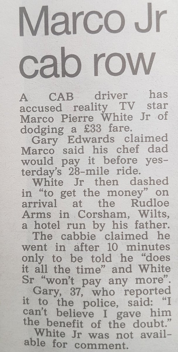 Please like and share👍 made page 17 of #TheSun  thanks #marcopierrewhitejr for doing a runner without paying your £33.00 fare! There are many words that I could use do describe you but #Facebook  wouldn't allow it. 

Your Dad must be so proud! #Swindon