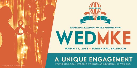 wedmke's tweet image. JUST ANNOUNCED: Milwaukee's newest wedding showcase returns to Turner Hall on March 11th! Tickets are on sale TODAY at 12PM » bit.ly/WEDMKE2018