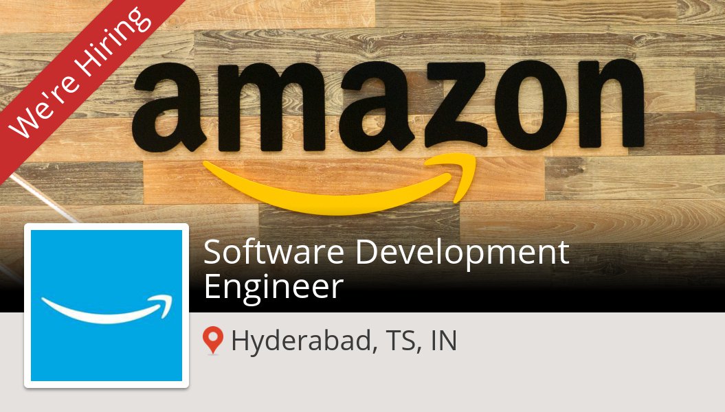 sonyparik's tweet photo. #AmazonIndia is looking for a #Software Development #Engineer, apply now! (#Hyderabad) #job https://t.co/LQNxVZFbDw https://t.co/cNsJdJt69a