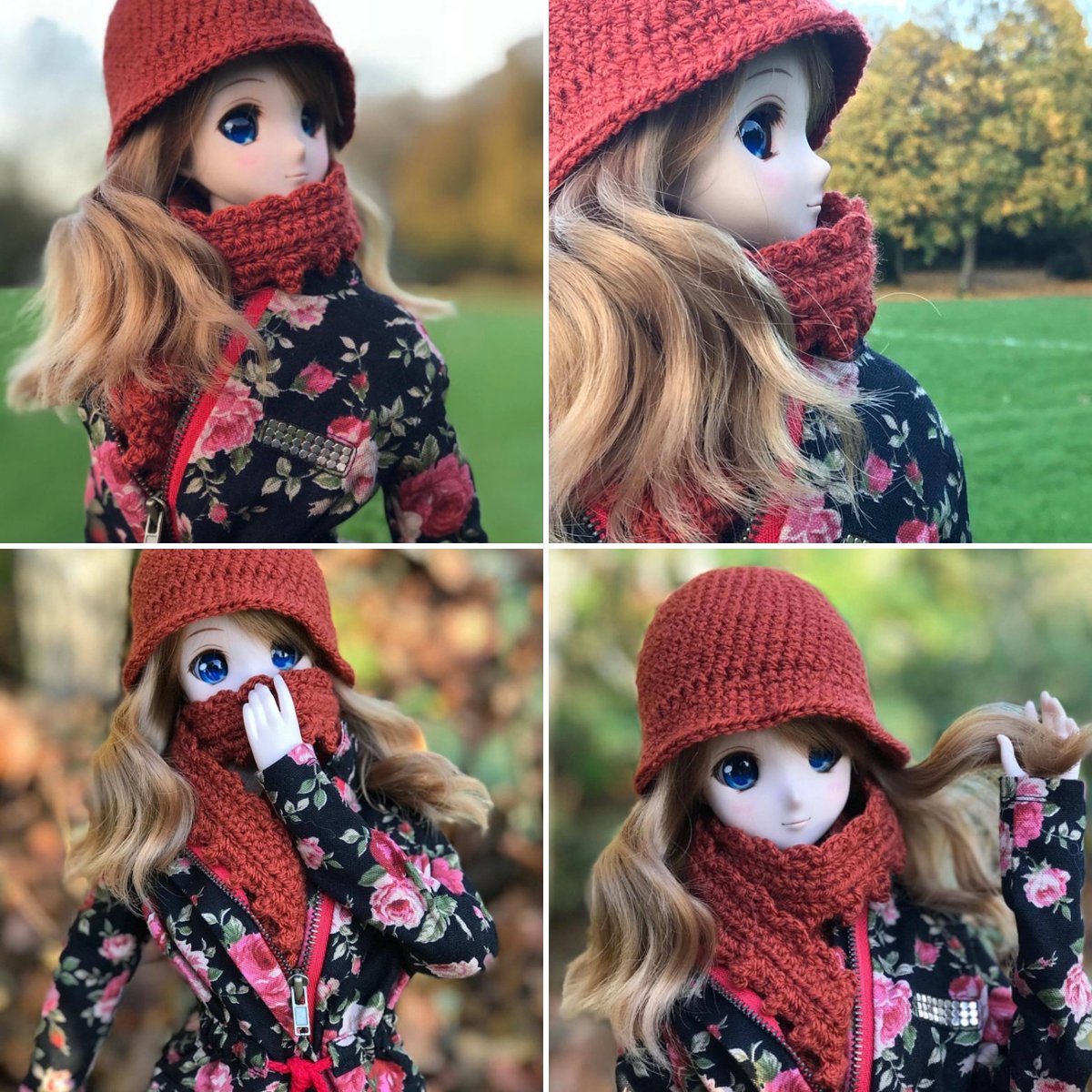 SaraScales2's tweet photo. Feeling the cold in the UK #mirai #Smartdoll #dannychoo #crochet #dolls #hatscarf #bysara #Mdzcrafting https://t.co/xrn2vVThED