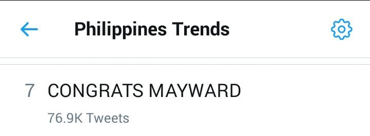 MayWardOfficial's tweet photo. Our tag yesterday is still trending at SEVENTH spot nationwide. Call it EFFORTLESS! Our joy is still here in our hearts. We will forever be grateful for all of the achievements! Spread MW love!

Focus on #MayWard ❤ https://t.co/LBcOYIJe7z