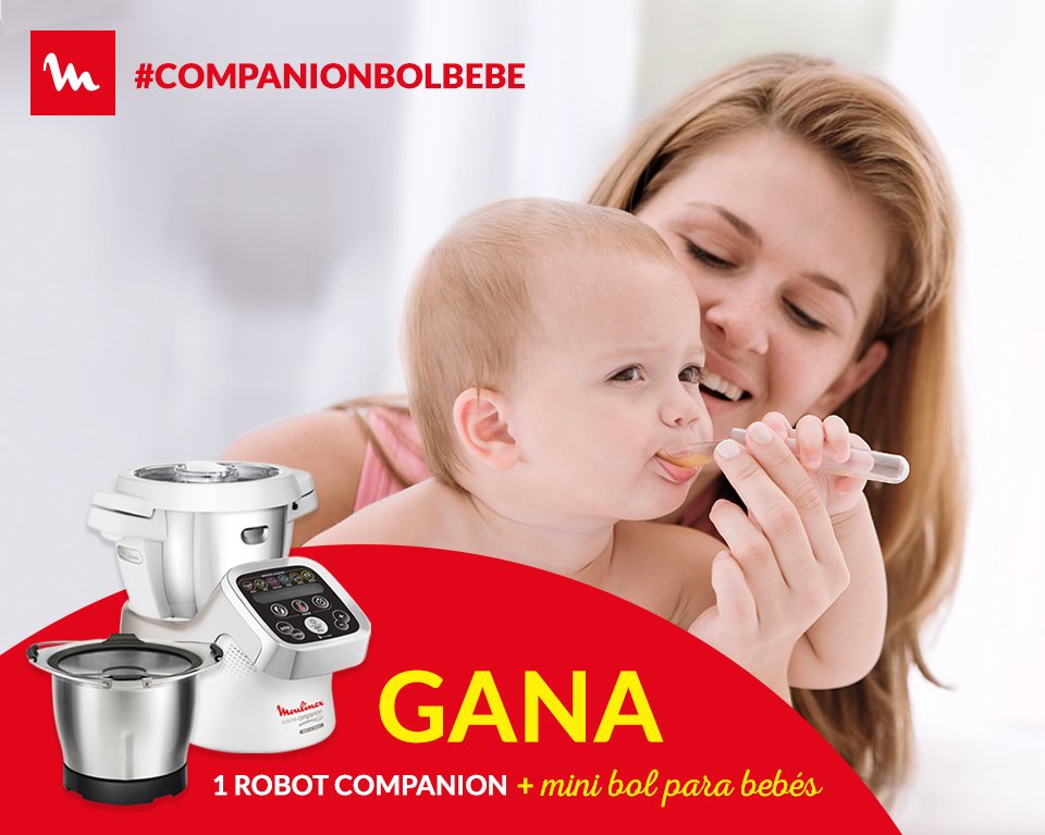 Moulinex_ES's tweet photo. Gana #RobotDeCocina #MoulinexCompanion+#MiniBolCompanion para bebés contándonos con el hashtag #CompanionBolBebe qué cocinarías para tu bebé https://t.co/4Rb8ywU01x
