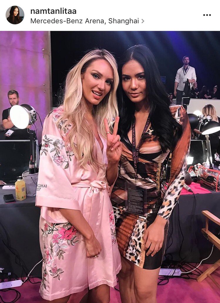 ภาพล่าสุดของ น้ำตาล ชลิตา &amp; Candice Swanepoel จาก 2017 Victoria's Secret Fashion Show #VSFashionShow