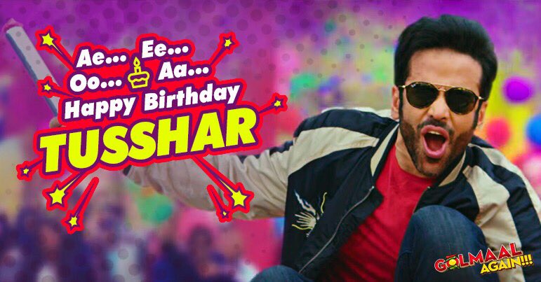 Here's wishing <a href="/TusshKapoor/">Tusshar</a> aka LUCKY lots of love and luck from team #GolmaalAgain! 🙌🏼 <a href="/ajaydevgn/">Ajay Devgn</a> <a href="/ArshadWarsi/">Arshad Warsi</a> <a href="/shreyastalpade1/">Shreyas Talpade</a> <a href="/kunalkemmu/">kunal kemmu</a> <a href="/ParineetiChopra/">Parineeti Chopra</a> #Tabu #RohitShetty #RohitShettyPicturez <a href="/RelianceEnt/">Reliance Entertainment</a> @ManglMurtiFilms <a href="/iamjohnylever/">Johny Lever</a> <a href="/imsanjaimishra/">Sanjay Mishra</a> <a href="/prakashraaj/">Prakash Raj</a>