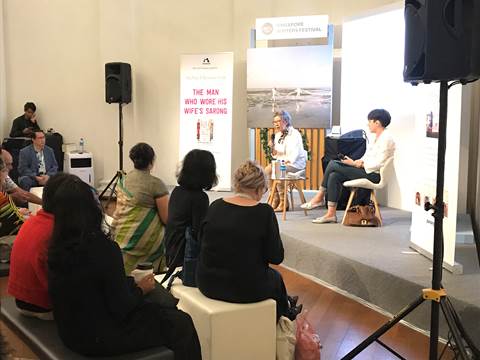 monsoon_books's tweet photo. Just catching up with our lovely authors from their @sgwritersfest launches earlier this month! Great event with talented authors discussing their books. #FindingMaria #TheManWhoWoreHisWifesSarong https://t.co/Tys2dMq79Z