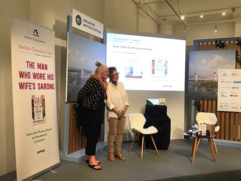 monsoon_books's tweet photo. Just catching up with our lovely authors from their @sgwritersfest launches earlier this month! Great event with talented authors discussing their books. #FindingMaria #TheManWhoWoreHisWifesSarong https://t.co/Tys2dMq79Z