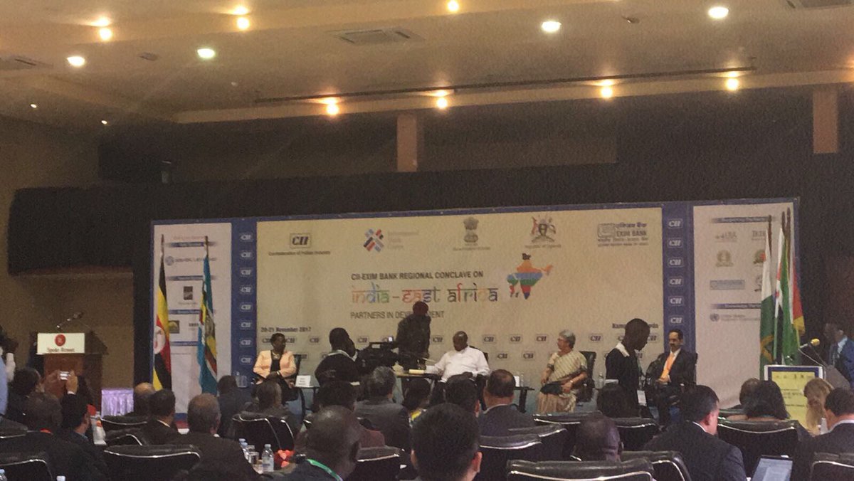 ITC_SITA's tweet photo. President of Uganda @KagutaMuseveni has arrived to address @FollowCII @IndiaEximBank #RegionalConclave2017 https://t.co/Vrb9iXF9CX