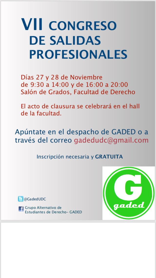 GadedUDC's tweet photo. Te lo vas a perder? #GADED https://t.co/DYsVWsKuzI