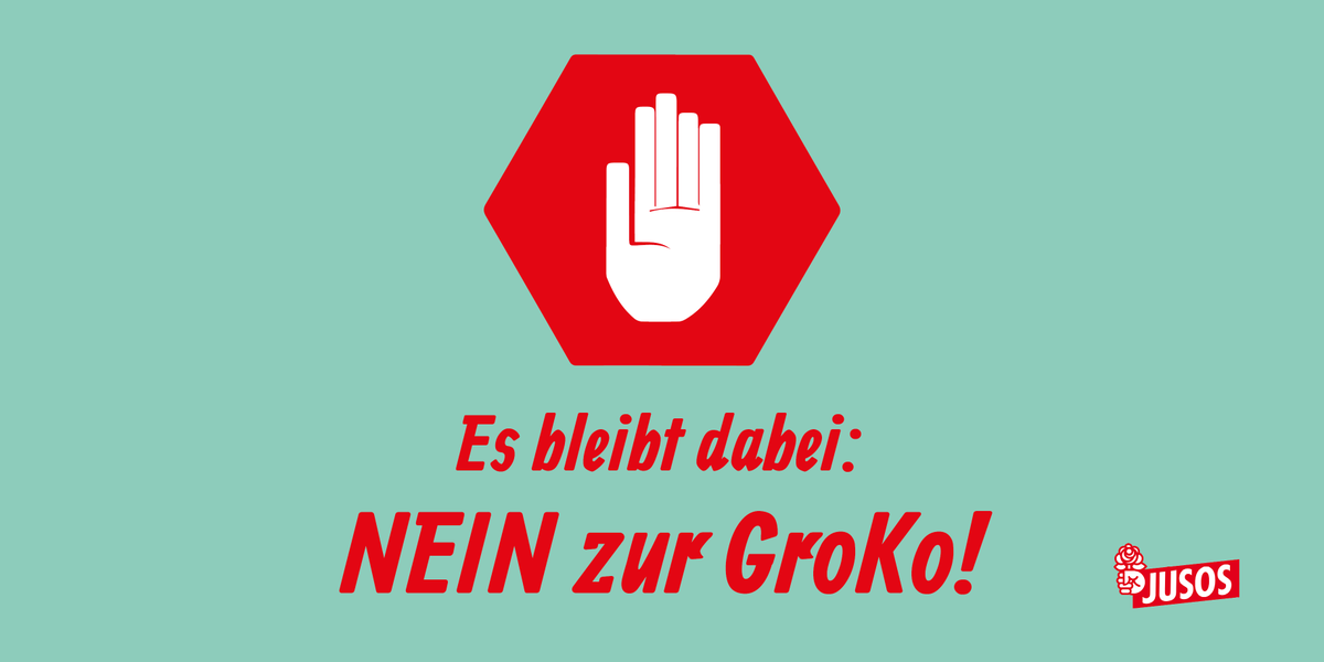 jusos's tweet photo. Weil Haltung nicht verhandelbar ist! #Jamaika #JamaikaAbbruch #Nomaika https://t.co/GNYCDR4keG