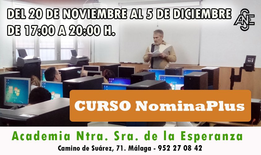 Cursos_Malaga's tweet photo. ¡YA TE PUEDES APUNTAR!
➡ NOMINAPLUS. 🗓 Del 20 de Nov al 5 de Dic de 17 a 20 h.
https://t.co/sv7c0XqcJ8
¡PLAZAS LIMITADAS!
#malaga https://t.co/0FS1s5Vx1p