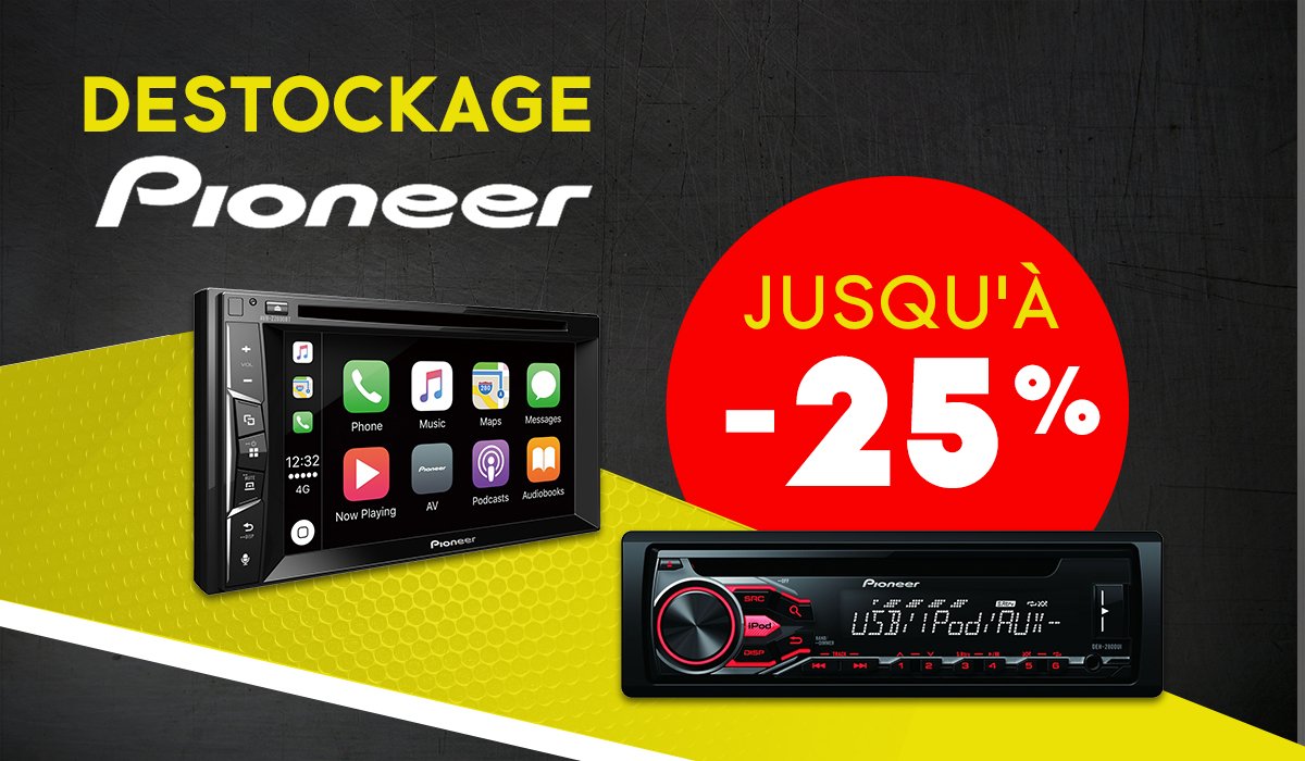 AcidAudioFr's tweet photo. ⚠️️ Destockage Pioneer ⚠️️ 
👉🏼 Jusqu'à -25% de réduction sur une sélection d'autoradios
🚚 Livraison offerte à partir de 75€ d'achat
https://t.co/j0qHfg5AWA https://t.co/qcFL8MW0zA