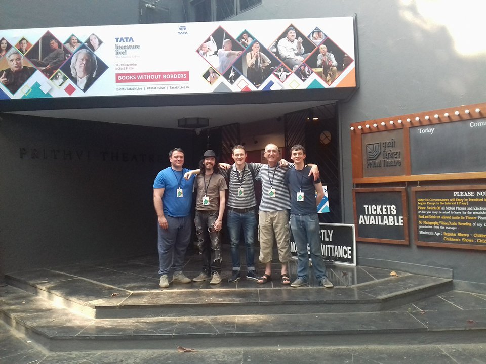 CoMotionDublin's tweet photo. India Tour: The Team.  @DublinersD was the closing Mumbai Fest event. Big Fellow set already halfway to Delhi by 3-day overland! https://t.co/LJXGWMztwi