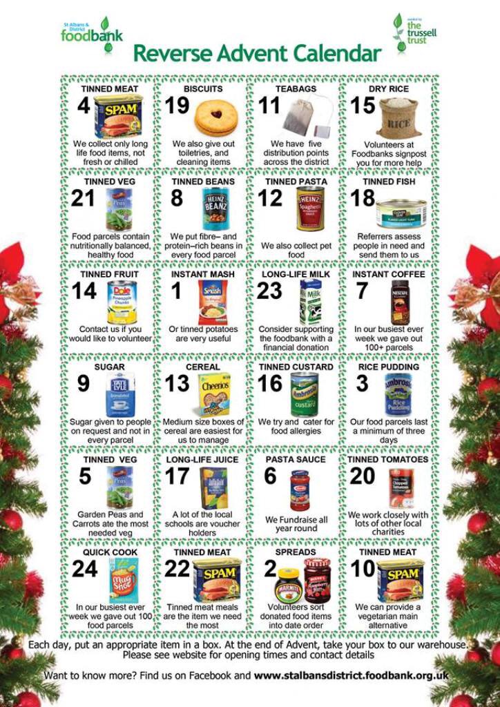 tommyandlottie's tweet photo. Give at Christmas and stop UK hunger @TrussellTrust https://t.co/hzMcK2JILq #ReverseAdventCalendar #StAlbans #MondayMotivaton https://t.co/CYijcf57Hc