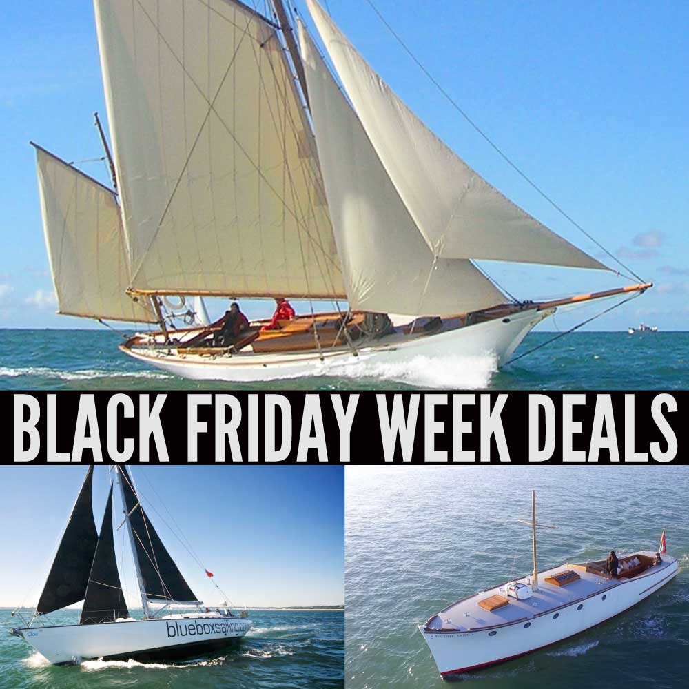 Black Friday Week sales have started! Deals changing daily. Save on a sailing trip for next season, or buy a great gift experience voucher for someone this Christmas! blueboxexperiences.co.uk/blackfriday/