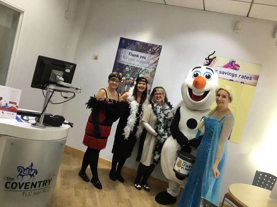 CWSC17's tweet photo. We had some very special visitors at Chelmsley Wood Shopping Centre last Friday, helping us raise money for Children in Need. We managed to raise over £200 - a big thank you to everyone who donated and well done to all of the retailers who took part in fnacy dress! https://t.co/6aW12wEyMZ