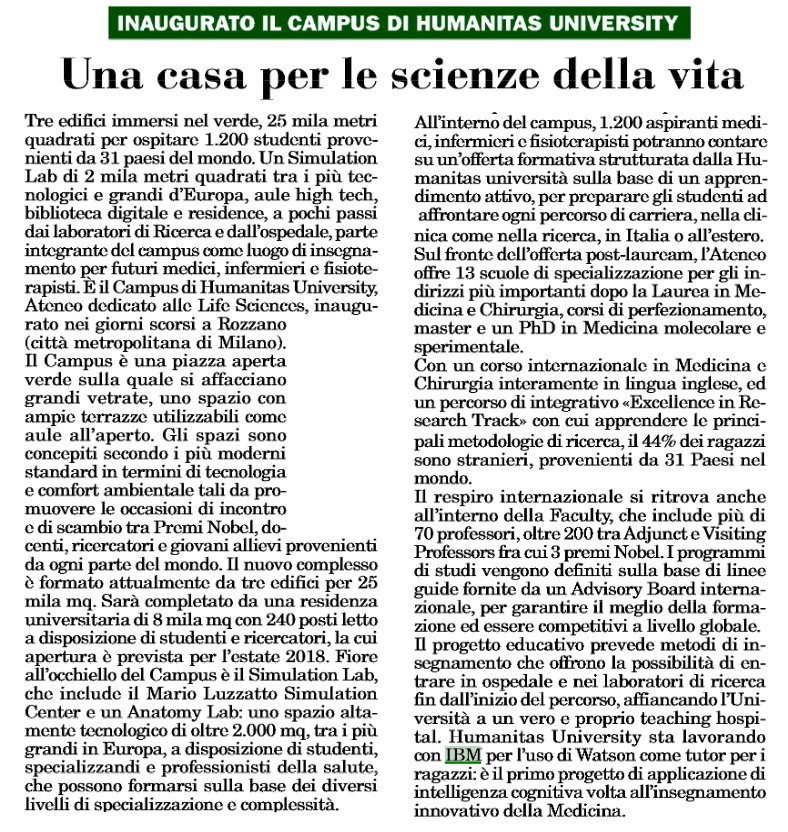 Roberto Villa (@robertovjlla) on Twitter photo #HumanitasUniversity, eccellenza internazionale per le #LifeSciences. In prima linea nello sperimentare soluzioni #AI per lo sviluppo di un cognitive Tutor in aiuto degli studenti in medicina. #EMA2MILANO 🇮🇹🔝 #ibm #ResearchAndBusiness #Health <a href="/ItaliaOggi/">ItaliaOggi</a> #HumanitasUniversity, eccellenza internazionale per le #LifeSciences. In prima linea nello sperimentare soluzioni #AI per lo sviluppo di un cognitive Tutor in aiuto degli studenti in medicina. #EMA2MILANO 🇮🇹🔝 #ibm #ResearchAndBusiness #Health <a href="/ItaliaOggi/">ItaliaOggi</a>