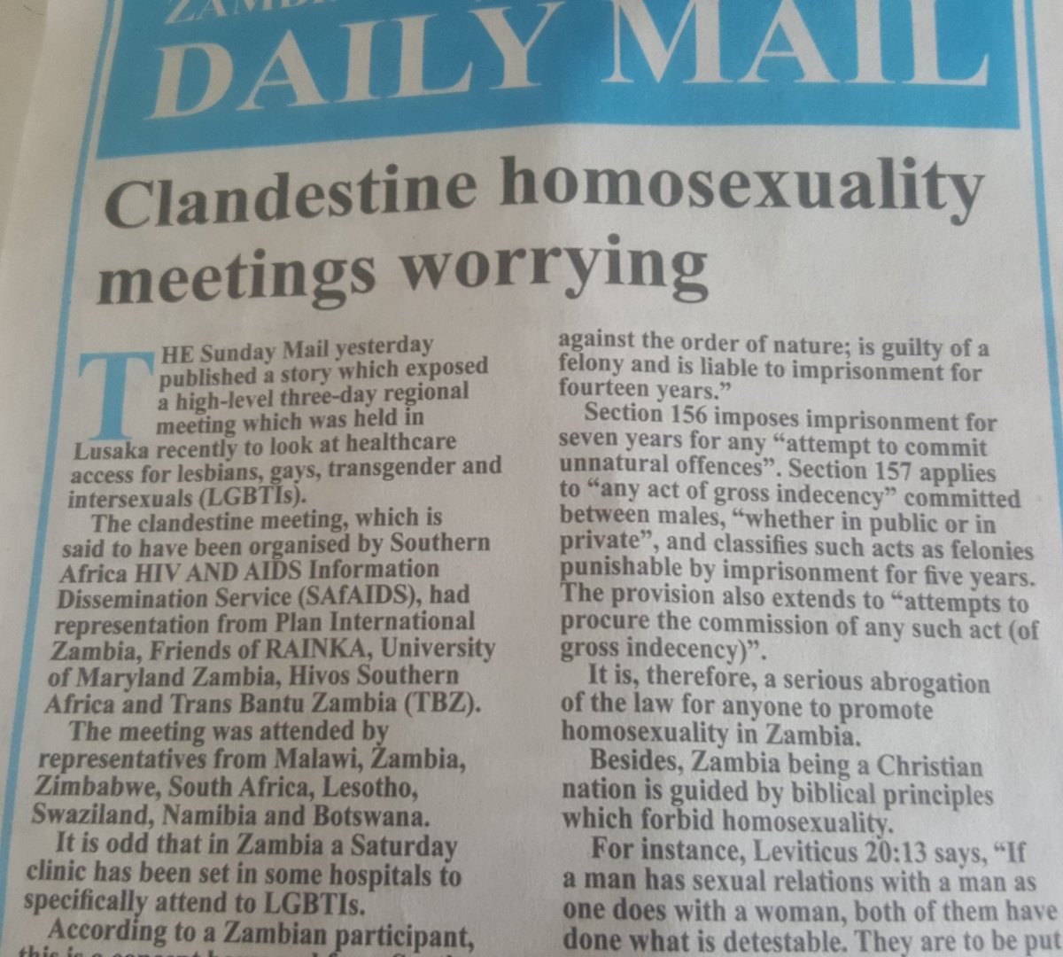mthoniswa's tweet photo. An ignorant #media  has the danger of hurting the #HumanRights  of #sexualminorities &amp; adding #HateSpeech  to an already disadvantaged group. @zadama24 should have attended this meeting @SAFAIDSzambia; @hivosrosa @hrw  @HRC @WHO @UNAIDS @DailyNationZM https://t.co/LStlSbbfEG