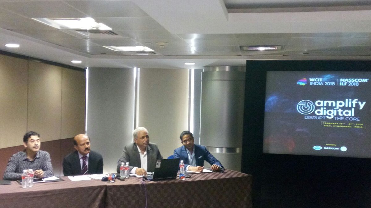 nasscom's tweet photo. Kickstarting the #AmplifyDigital  conversations as a curtain raiser to #WCIT2018 with @C_P_Gurnani, of Tech_Mahindra &amp; @BVRMohanReddy of @Cyient https://t.co/yPhAp8OAC4